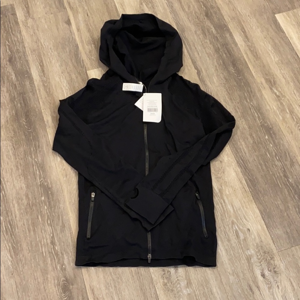 Black fabletics zip up jacket size XL NWT